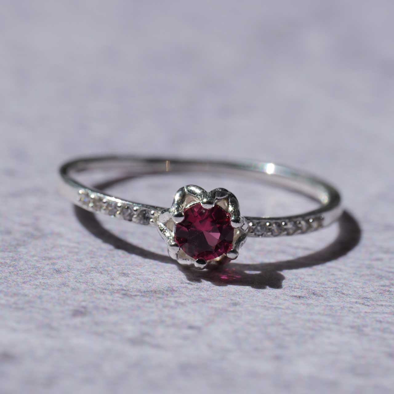 シルバーリング　赤