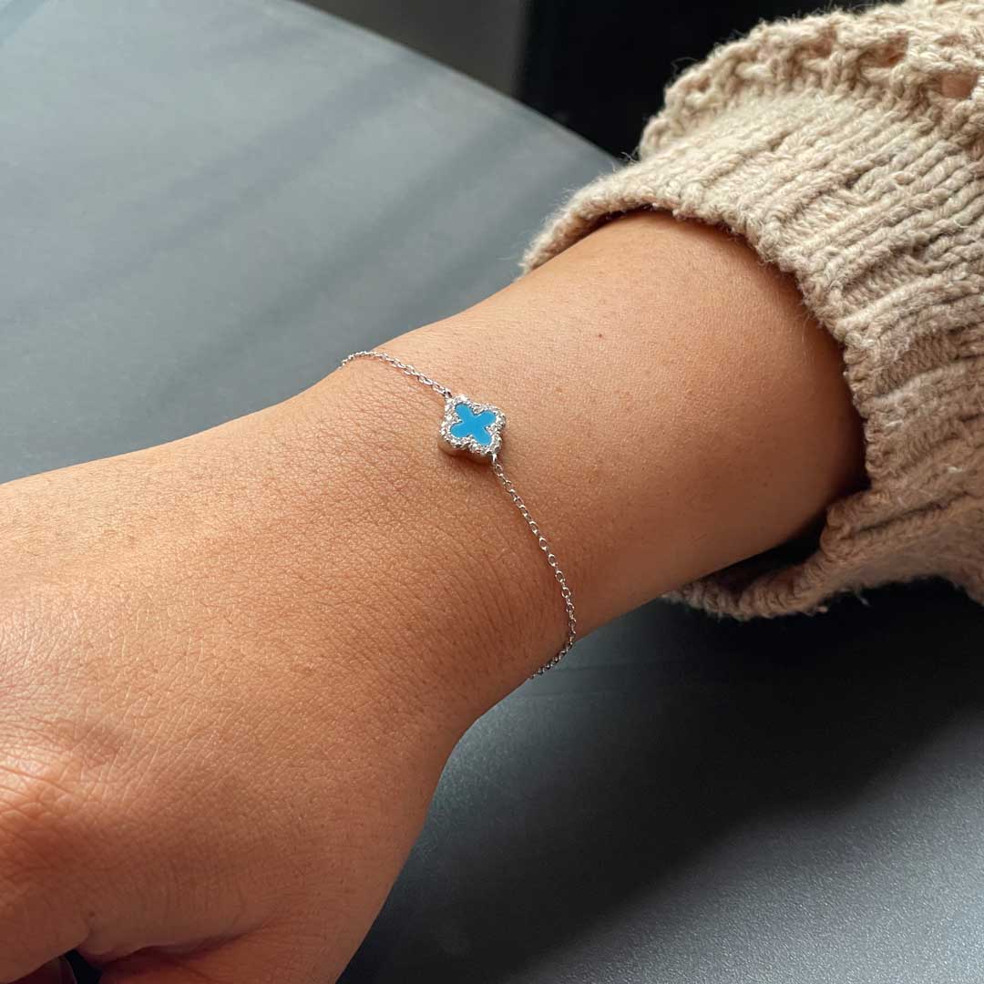 ブレスレット　青　シルバー925 長さ調節可能 4