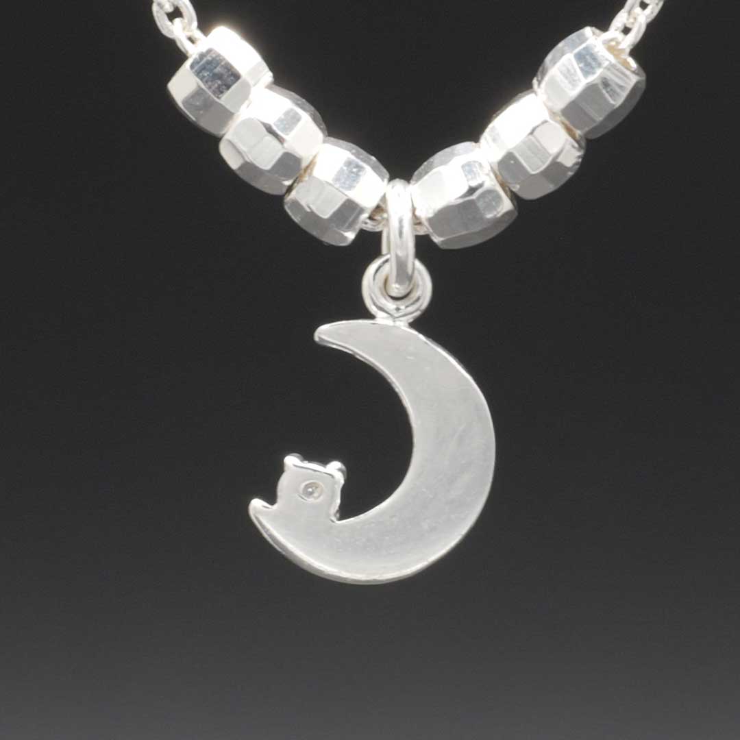 シルバーネックレス　月 2