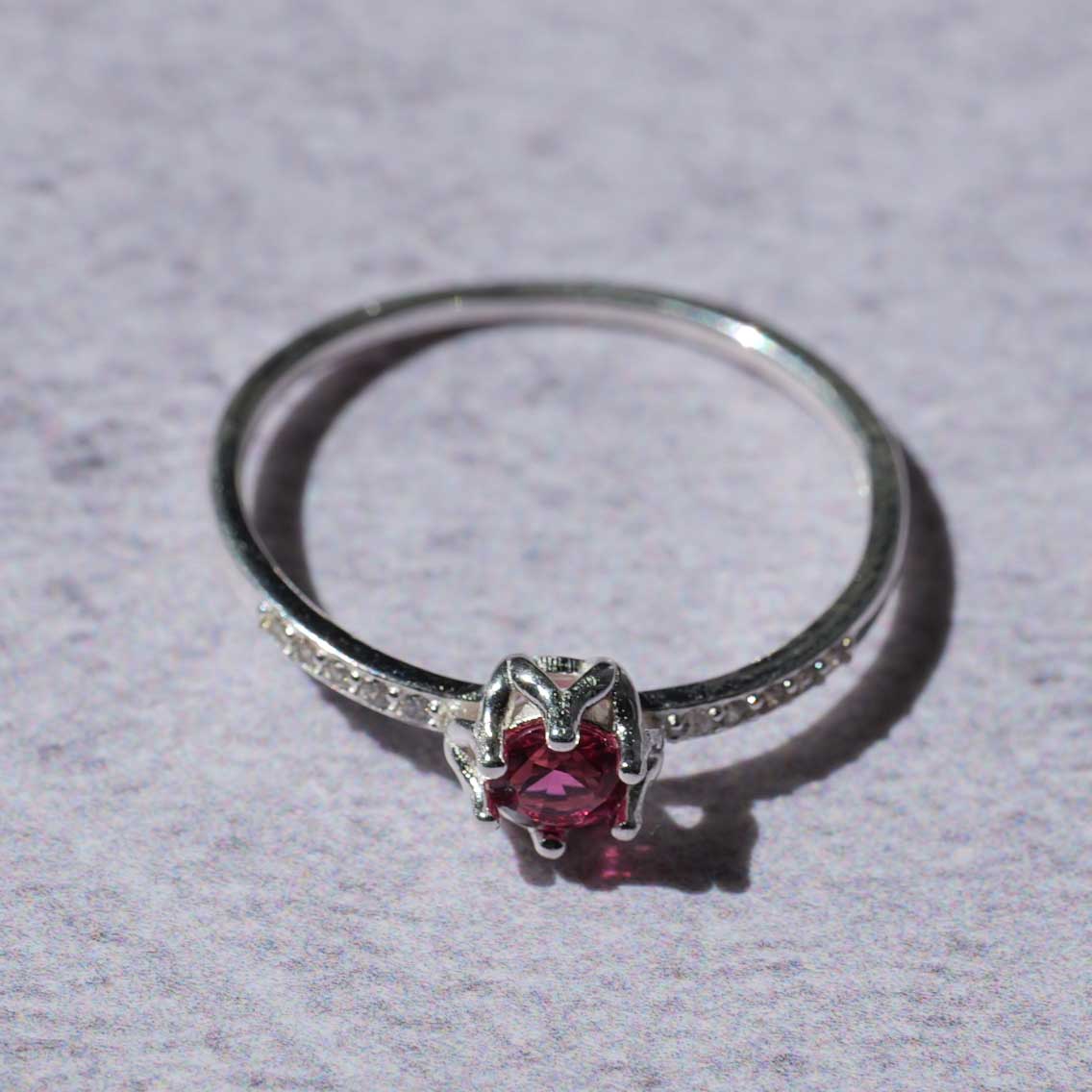 シルバーリング　赤 3