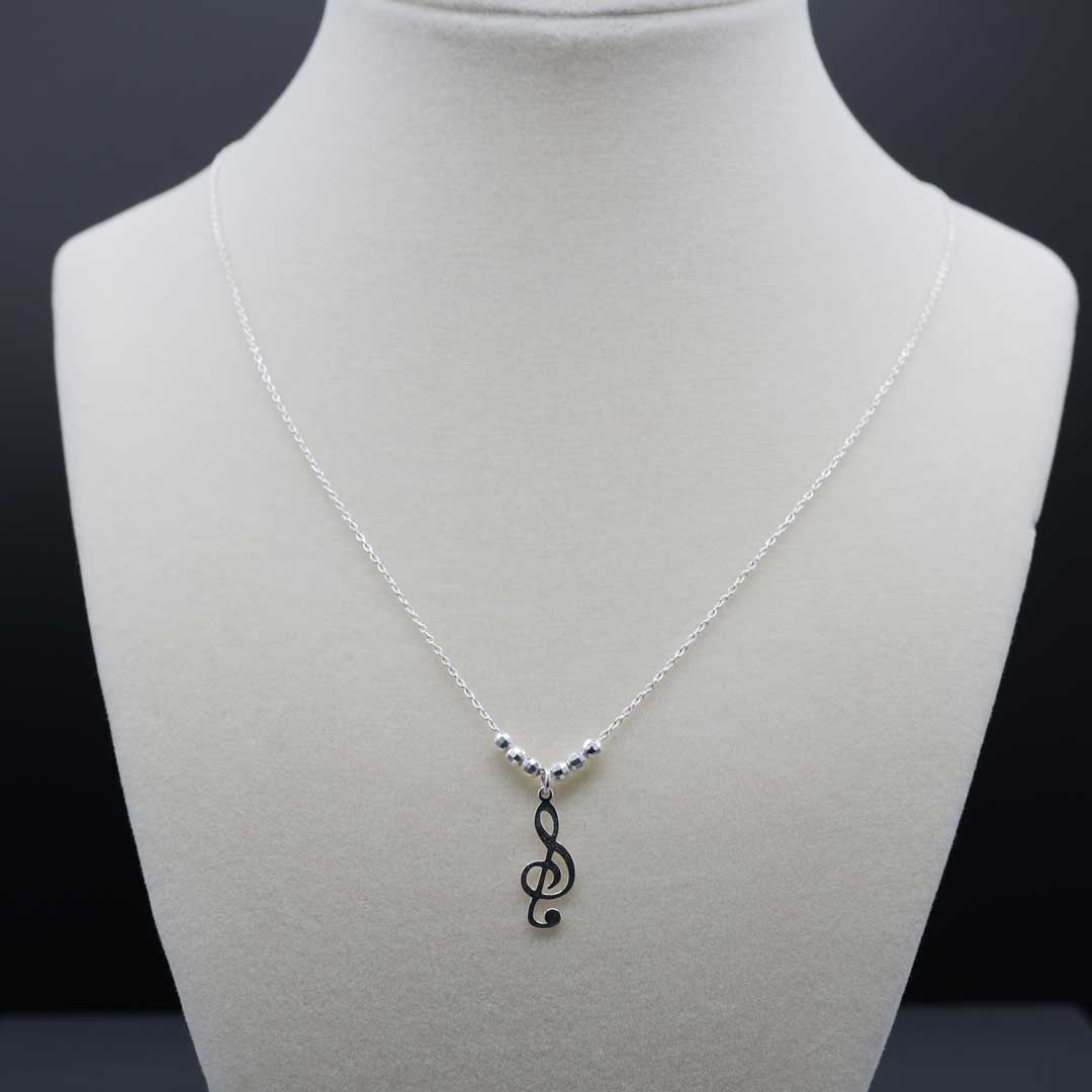 シルバー925 音符をモチーフにしたネックレス 4