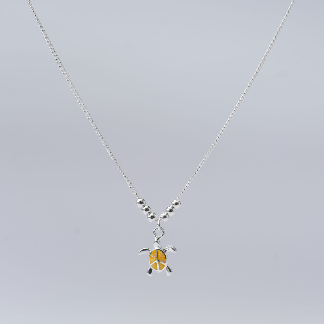 シルバーネックレス　亀 黄色 オパール×シルバー925 2