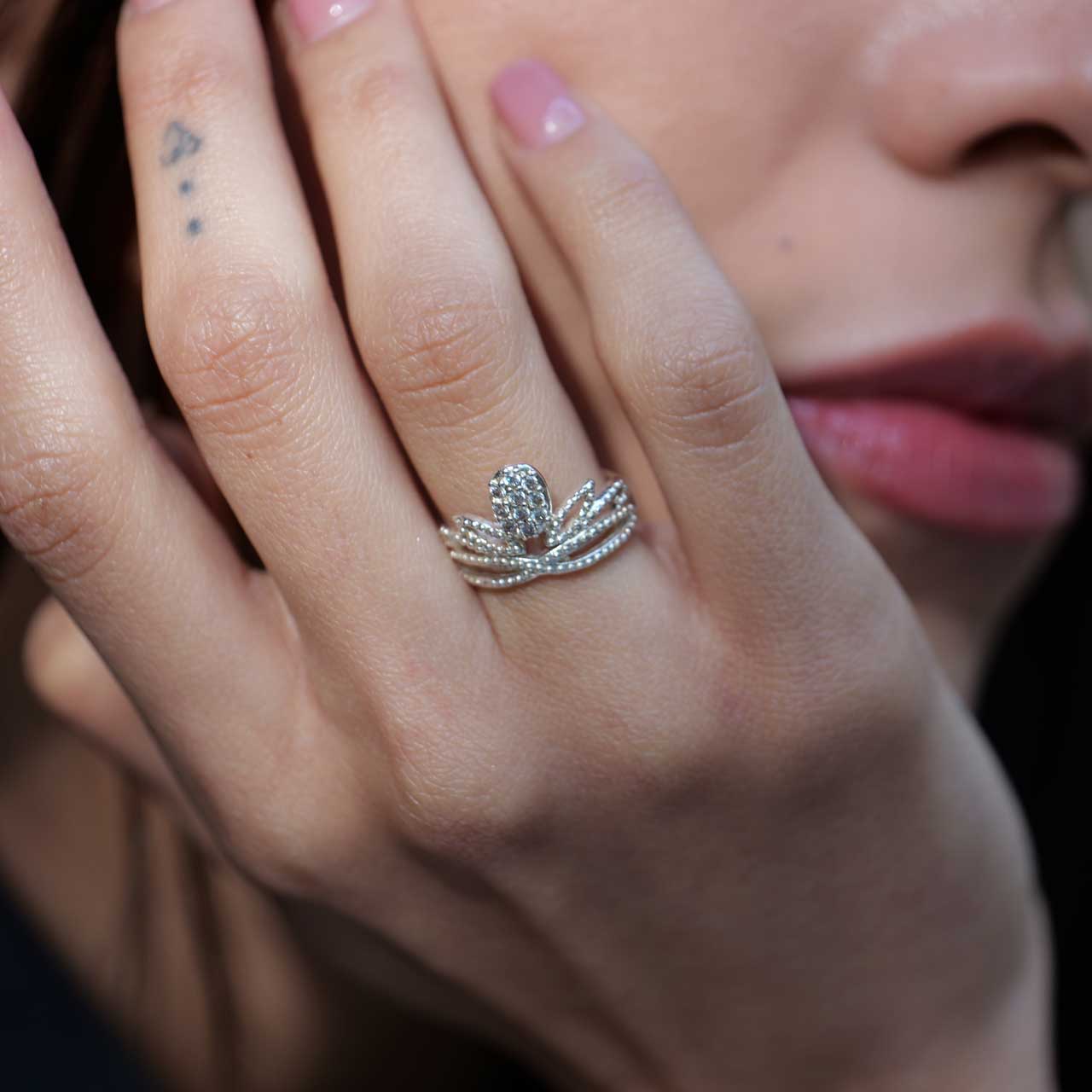 シルバーリング　王冠 3