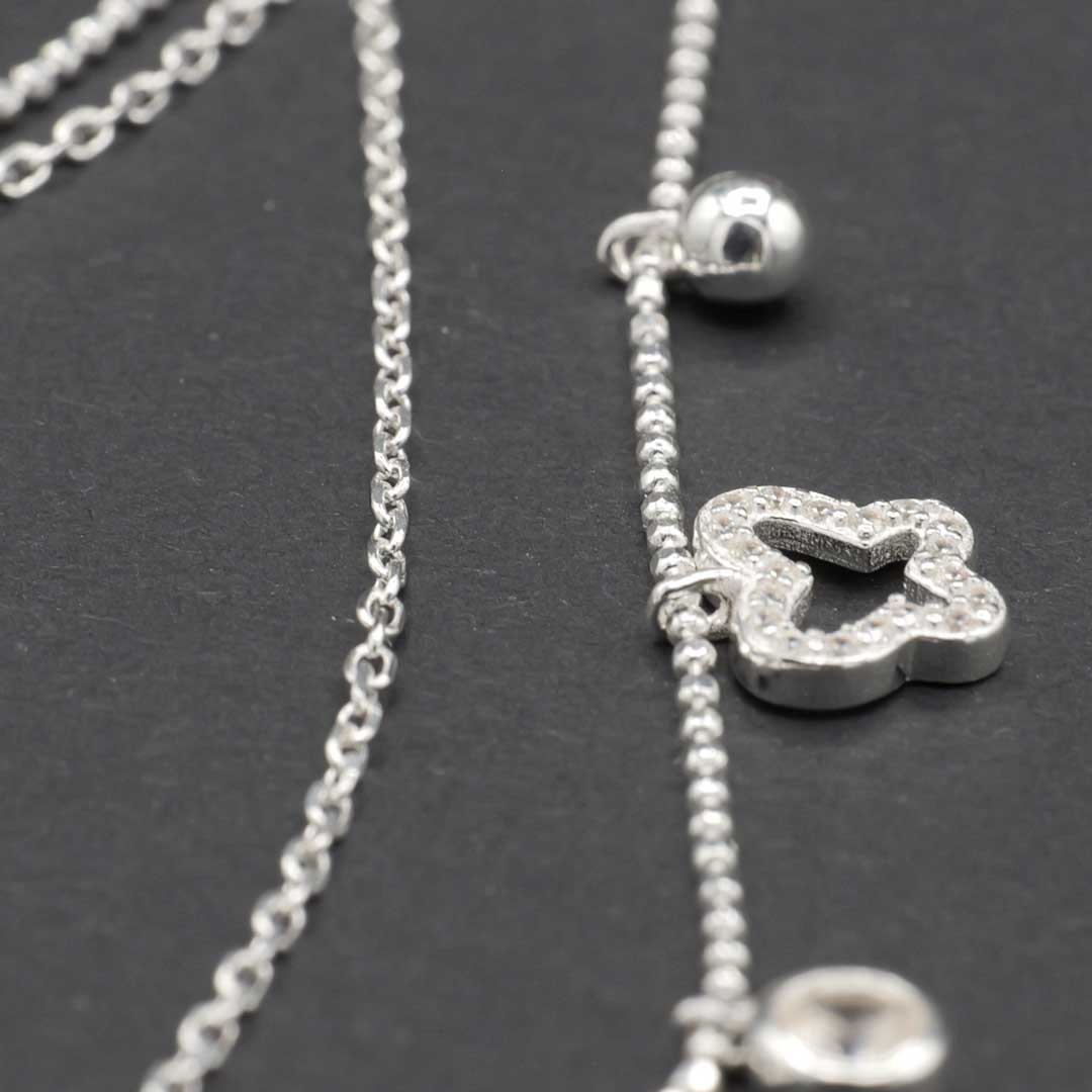 シルバーブレスレット　蝶　長さ調節可能 5