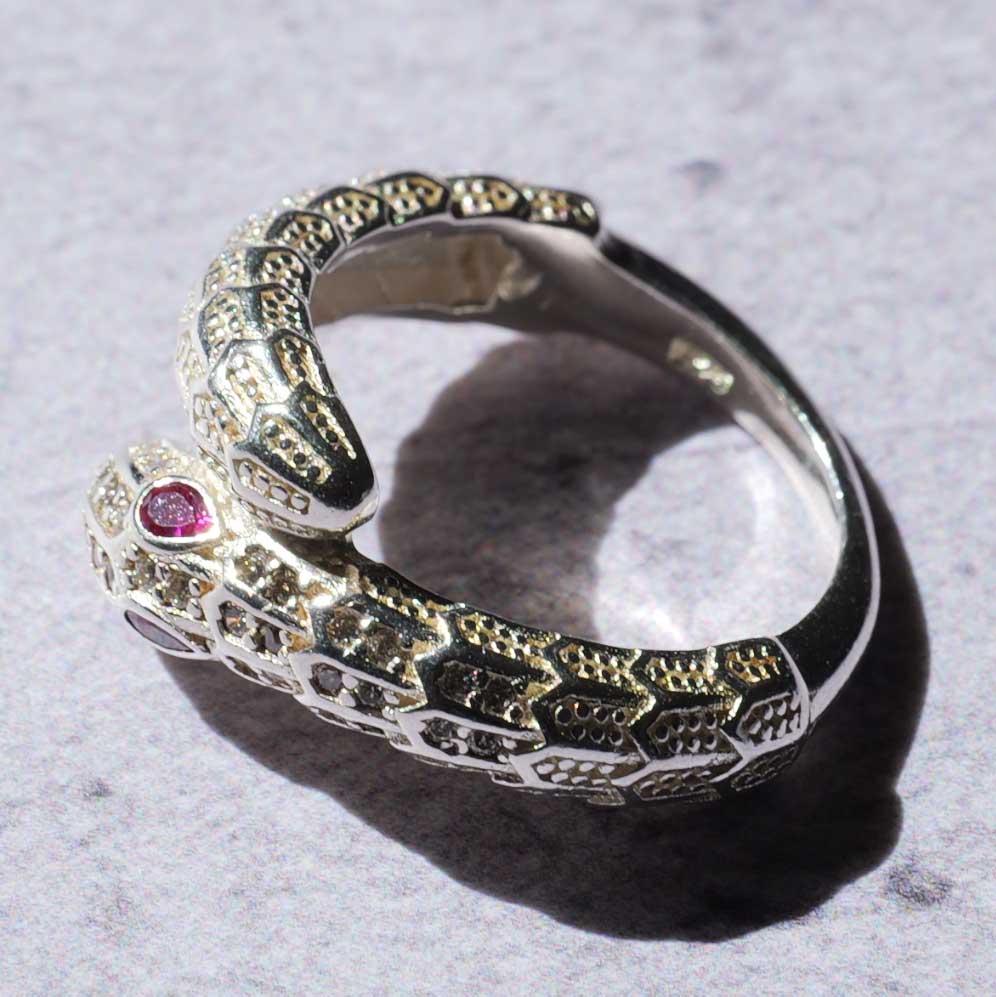 シルバーリング　蛇 3