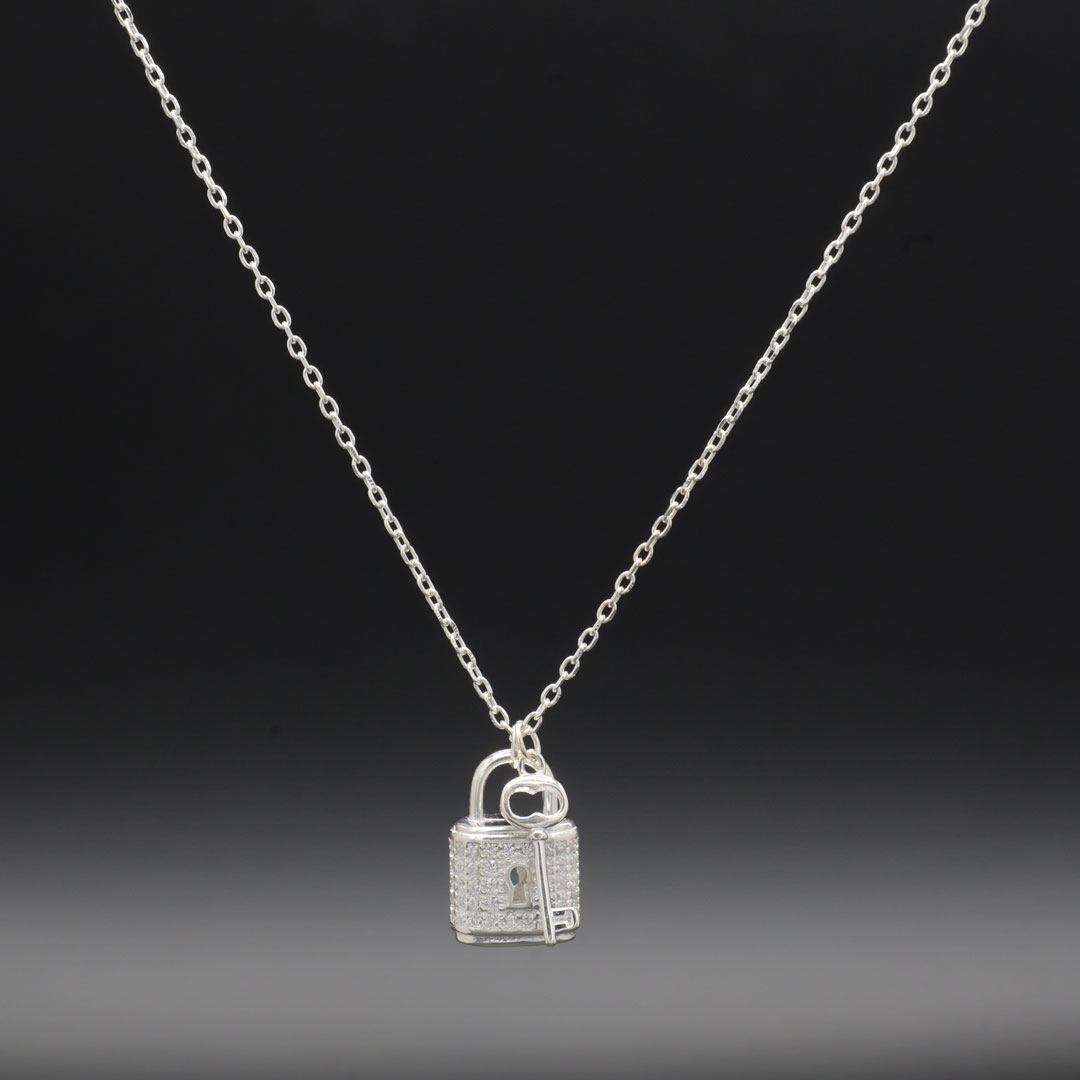 シルバーネックレス 鍵と錠 2