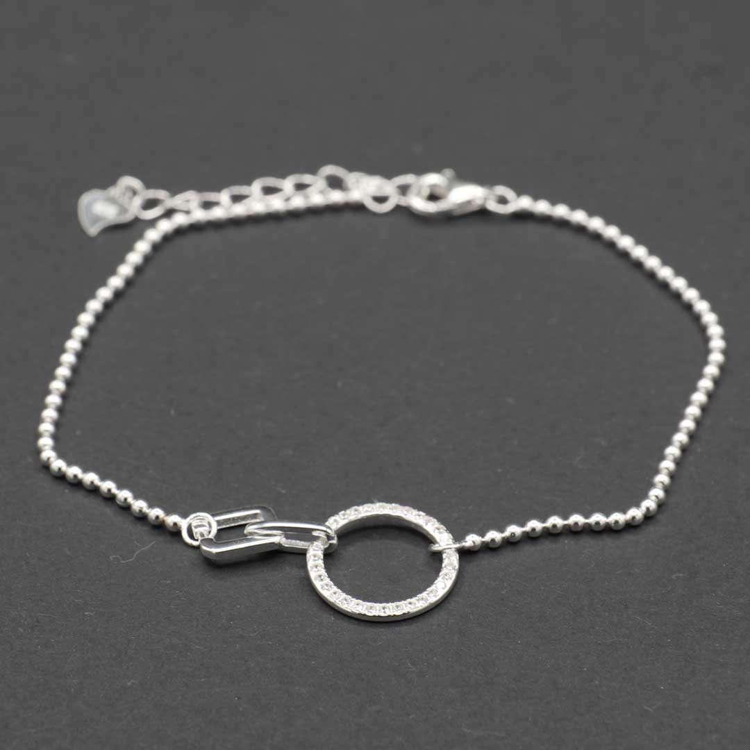 シルバーブレスレット　長さ調節可能　円