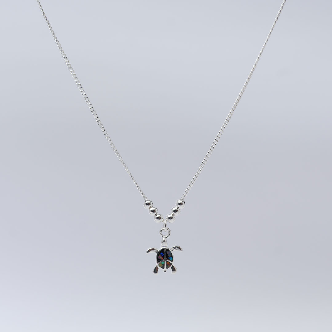 シルバーネックレス　亀 ミックス オパール×シルバー925 3