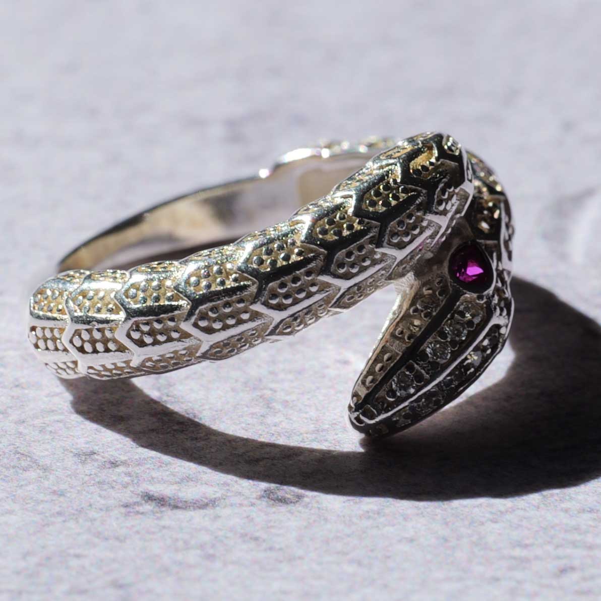 シルバーリング　蛇 4