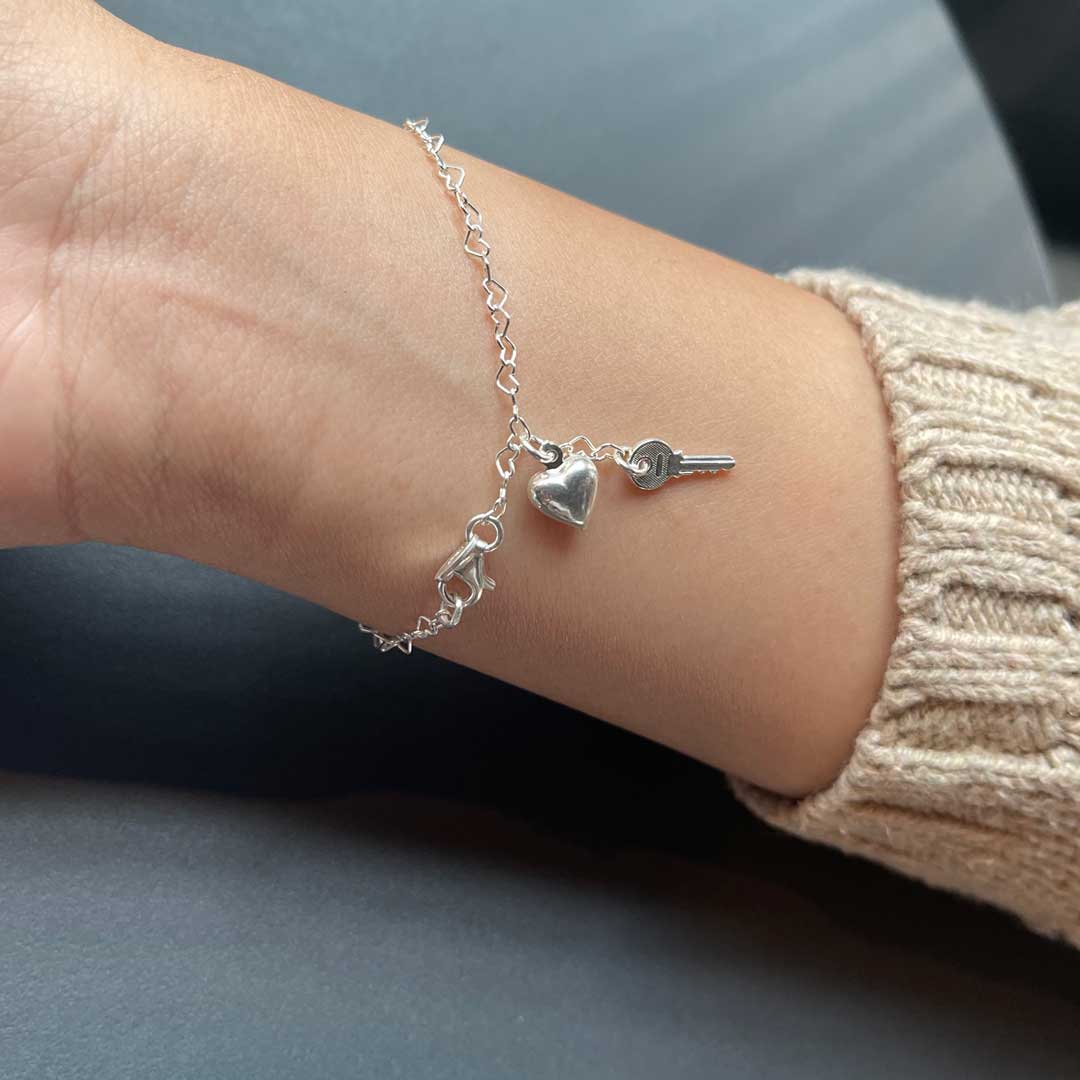 シルバーブレット ハートのチェーンと鍵 6