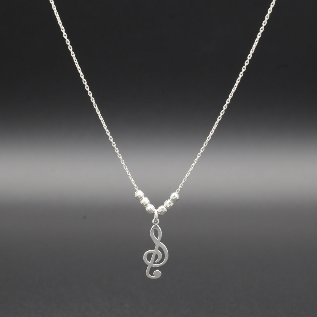 シルバー925 音符をモチーフにしたネックレス