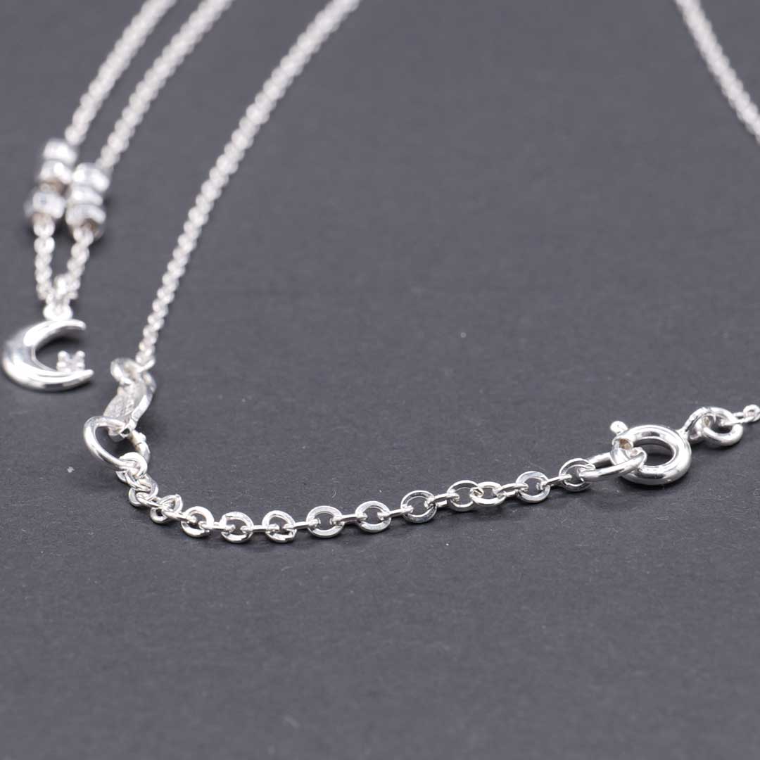 シルバーネックレス　月 6