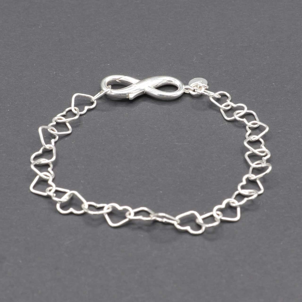 シルバーブレスット　ハートのチェーンと無限