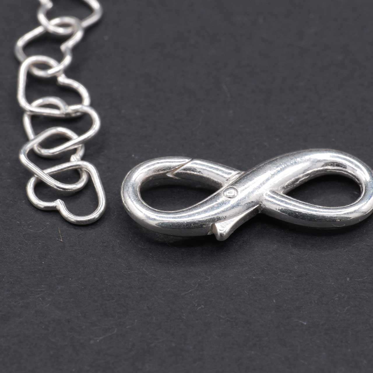 シルバーブレスット　ハートのチェーンと無限 3