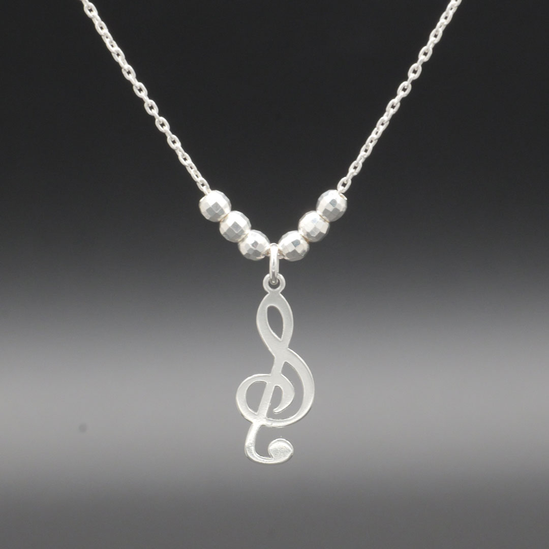 シルバー925 音符をモチーフにしたネックレス 2