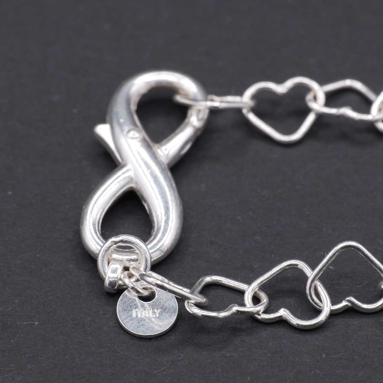 シルバーブレスット　ハートのチェーンと無限 2