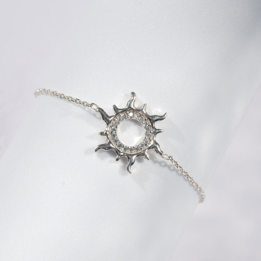 ブレスレット　シルバー925 太陽　長さ調節可能