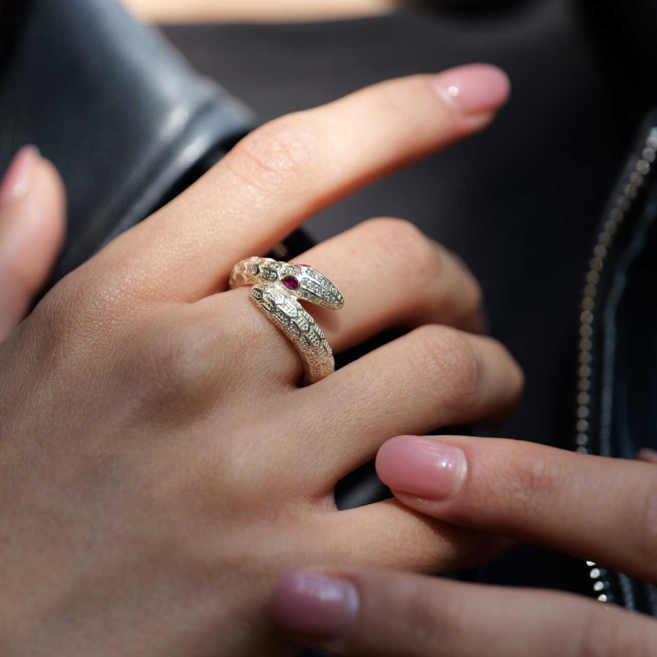 シルバーリング　蛇 2